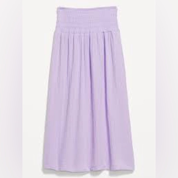 High-Waisted Crinkle Gauze Maxi Skirt Purple - Picture 3 of 3